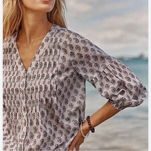 J. Jill Paisley Blouse - Light Blue. Size Small